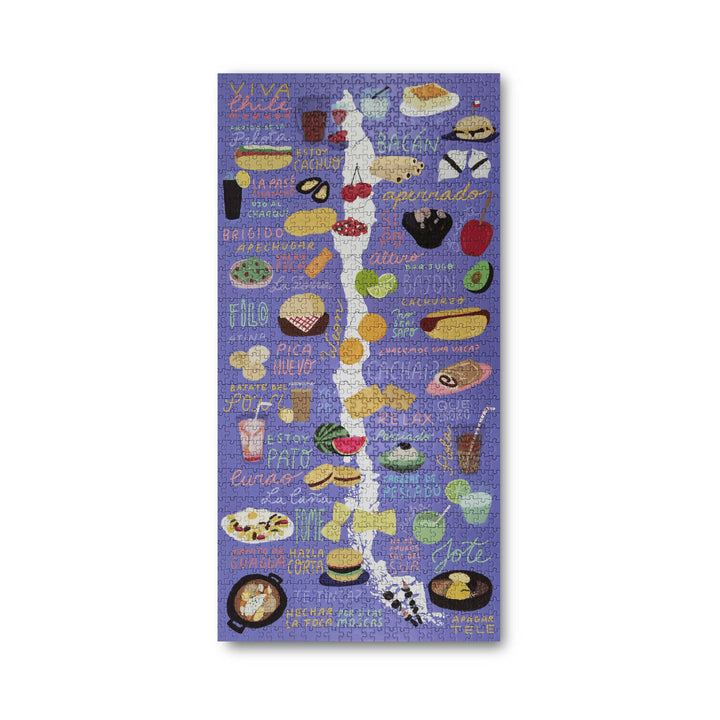 Puzzle Mapa de Chile Comidas, Bebidas y Frases