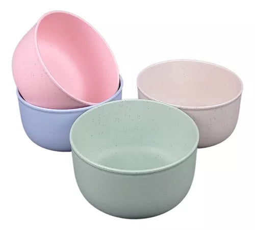 Set 4 Bowl de Fibra de Trigo Ecológico Bpa Free