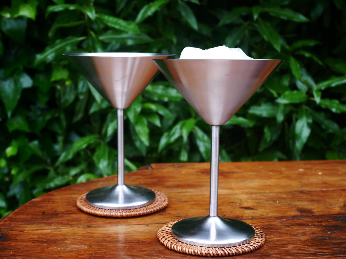 Pack 2 Silver Martini Cup